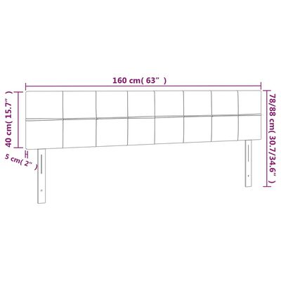 vidaXL gultas galvgaļi, 2 gab., 80x5x78/88 cm, melns audums