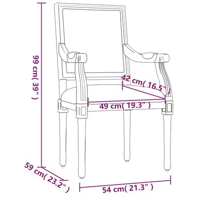 vidaXL atpūtas krēsls, 54x59x99 cm, lins