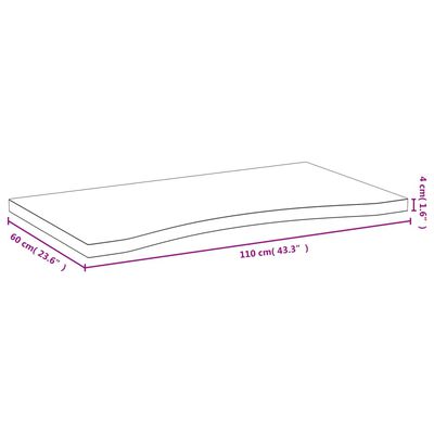 vidaXL galda virsma, 110x60x4 cm, bambuss