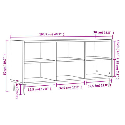 vidaXL TV plauktiņš, melns, 103,5x30x50 cm, inženierijas koks