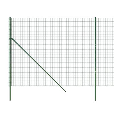 vidaXL stiepļu žogs, zaļš, 1,4x25 m, cinkots tērauds