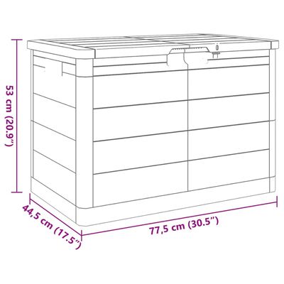 vidaXL āra spilvenu kaste, pelēka, 77,5x44,5x53 cm, polipropilēns