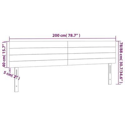 vidaXL gultas galvgaļi, 2 gab., 100x5x78/88 cm, gaiši pelēks audums