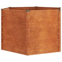 vidaXL augstā dārza puķu kaste, rūsas, 129x129x77 cm, kortena tērauds