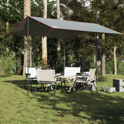 vidaXL kempinga tents, pelēka, oranža, 360x294 cm, ūdensizturīga