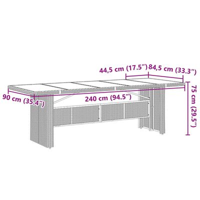 vidaXL 7-daļīgs dārza mēbeļu komplekts, matrači, pelēka PE rotangpalma