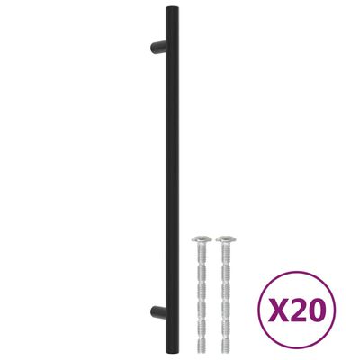 vidaXL skapja rokturi, 20 gab., melni, 224 mm, nerūsējošais tērauds
