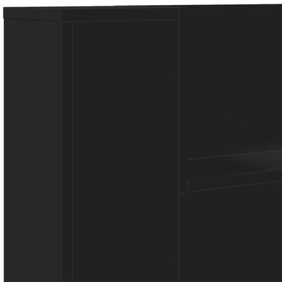 vidaXL galvgaļa skapis ar LED, melns, 160x16,5x103,5 cm