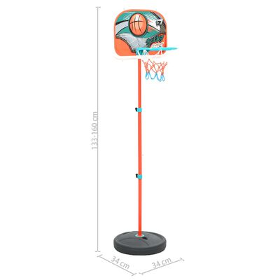 vidaXL basketbola komplekts, regulējams 133-160 cm, pārvietojams