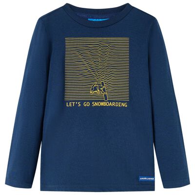 Bērnu krekls ar garām piedurknēm, tumši zils, 116
