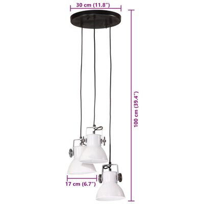 vidaXL griestu lampa 25 W, balta, 30x30x100 cm, E27