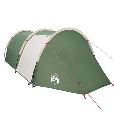 vidaXL kempinga telts, tuneļa, 4 personām, zaļa, ūdensnecaurlaidīga