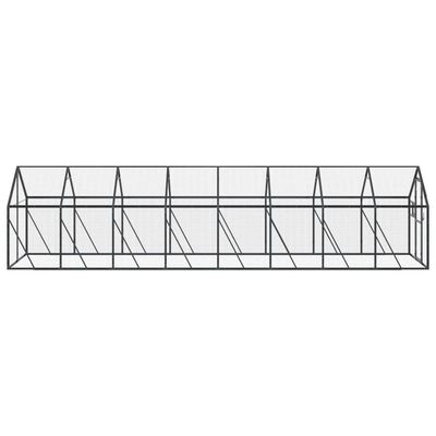 vidaXL putnu māja, pelēka, 1,79x8x1,85 m, alumīnijs