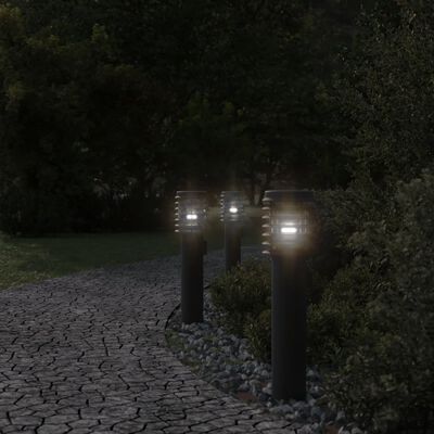 vidaXL āra zemes lampa, melnas, 60 cm, nerūsējošs tērauds