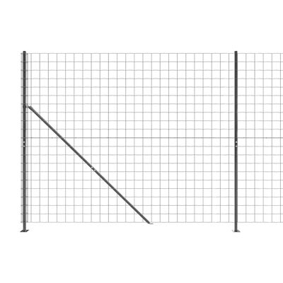 vidaXL stiepļu žogs ar atloku, 1,8x25 m, antracītpelēks