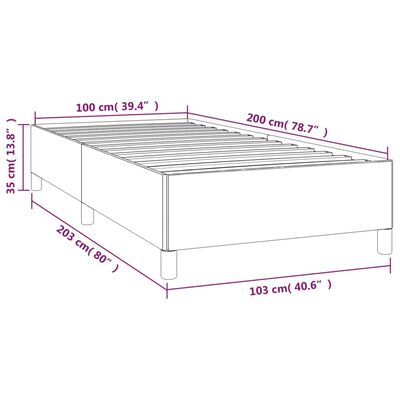 vidaXL gultas rāmis, melns, 100x200 cm, samts