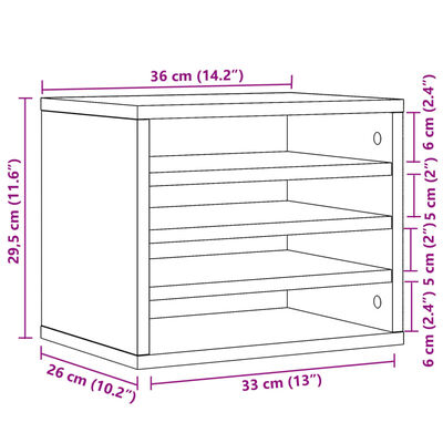 vidaXL rakstāmgalda organizators, melns, 36x26x29,5 cm, koks