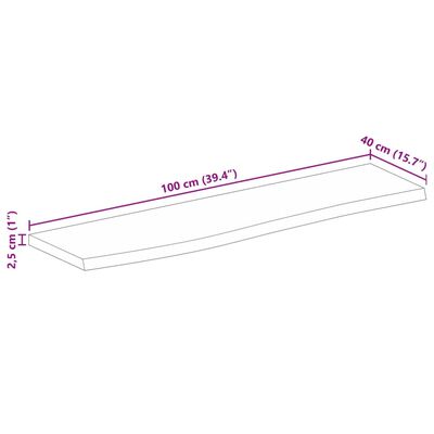 vidaXL galda virsma, 100x40x2,5 cm, mango masīvkoks