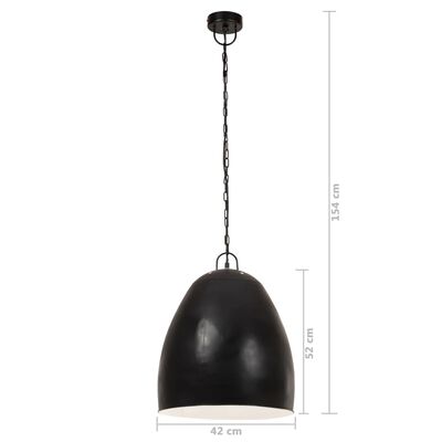 vidaXL griestu lampa, industriāls dizains, melna, 25 W, 42 cm, E27