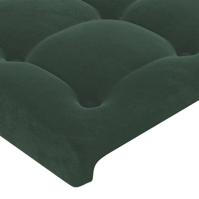 vidaXL atsperu gulta ar matraci, tumši zaļš samts, 90x190 cm