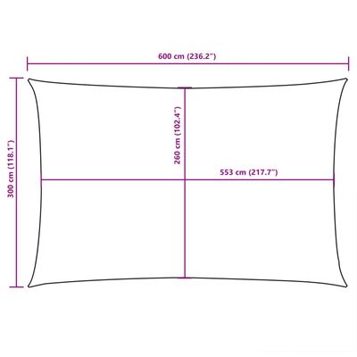 vidaXL saulessargs, 3x6 m, taisnstūra, melns oksforda audums