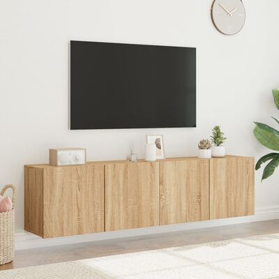 vidaXL sienas TV skapīši, 2 gab., ozola krāsa, 80x30x41 cm