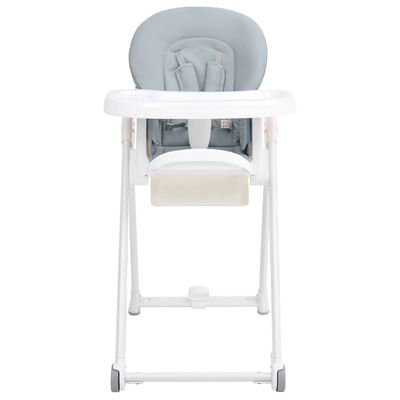 vidaXL bērnu barošanas krēsls, gaiši pelēks, alumīnijs