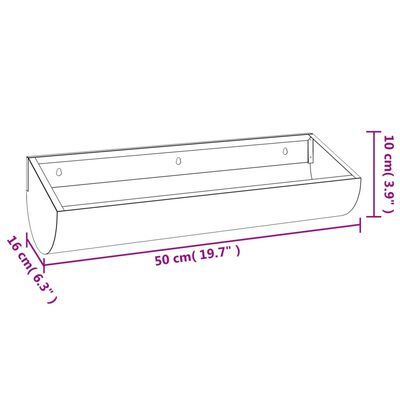 vidaXL sienas puķu kaste, 50x16x10 cm, tērauds ar rūsas efektu