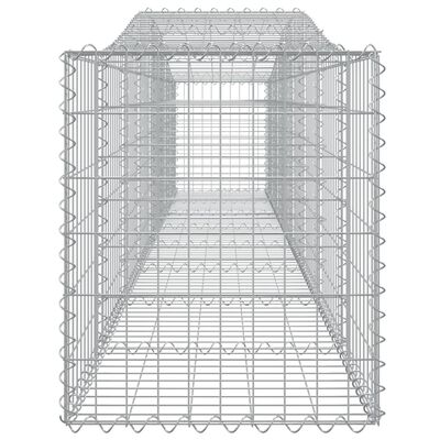 vidaXL arkveida gabiona grozs, 400x50x60/80 cm, cinkota dzelzs