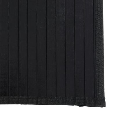 vidaXL paklājs, taisnstūra forma, melns, 100x300 cm, bambuss
