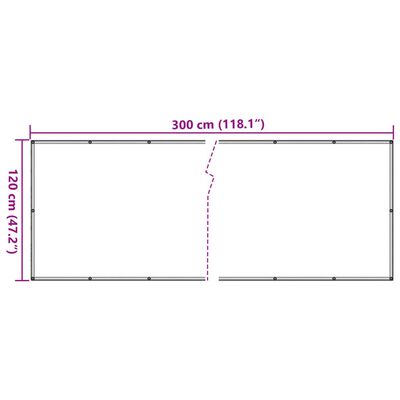 vidaXL balkona aizslietnis, PVC, 300x120 cm, akmens imitācija, pelēks