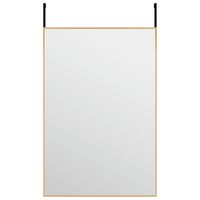 vidaXL durvju spogulis, zelta krāsa, 40x60 cm, stikls un alumīnijs
