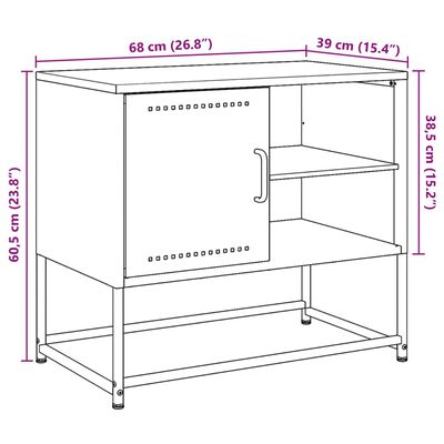 vidaXL TV skapītis, 100,5x39x60,5 cm, tērauds, sinepju dzeltens