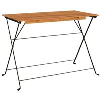 vidaXL saliekams bistro galds, 100x54x71 cm, akācijas koks, tērauds