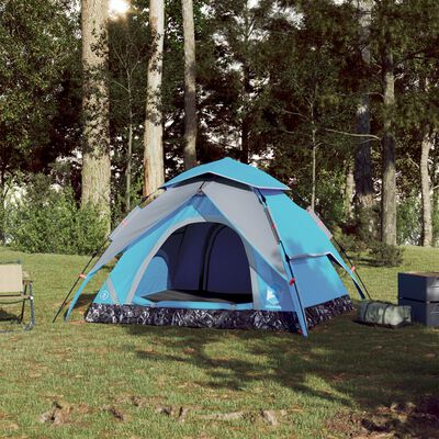 vidaXL kempinga telts 4 personām, kupola forma, zils
