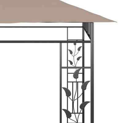 vidaXL dārza nojume ar moskītu tīklu, 6x3x2,73 m, 180g/m², pelēkbrūna