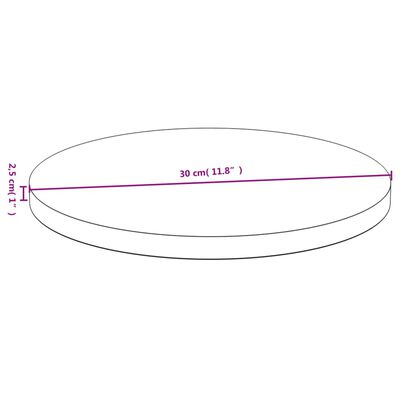 vidaXL galda virsma, Ø30x2,5 cm, bambuss