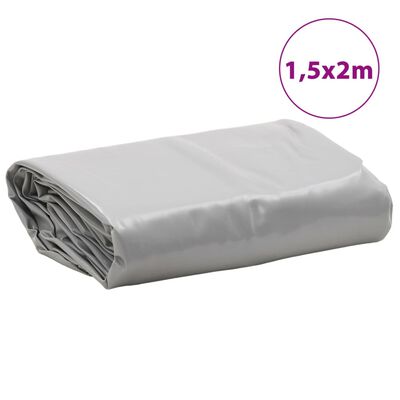 vidaXL brezenta pārklājs, pelēks, 1,5x2 m, 650 g/m²