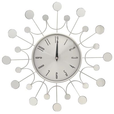 vidaXL sienas pulkstenis, sudrabains, 40 cm, metāls