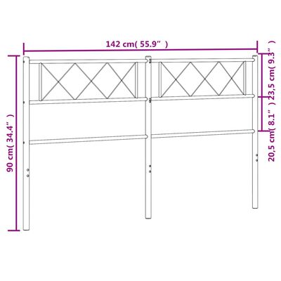 vidaXL gultas galvgalis, balts, 135 cm