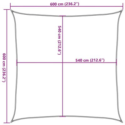 vidaXL saulessargs, 160 g/m², 6x6m, kvadrāta forma, smilšu krāsa, HDPE