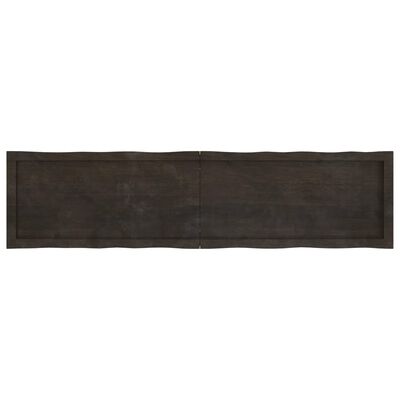 vidaXL galda virsma, tumši brūna, 160x40x(2-6) cm, ozola masīvkoks