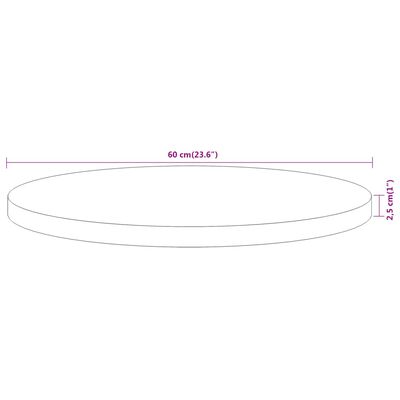 vidaXL galda virsma, Ø60x2,5 cm, apaļa, akācijas masīvkoks