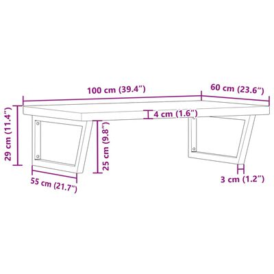 vidaXL izlietnes plaukts, stiprināms pie sienas, tērauds, ozola koks