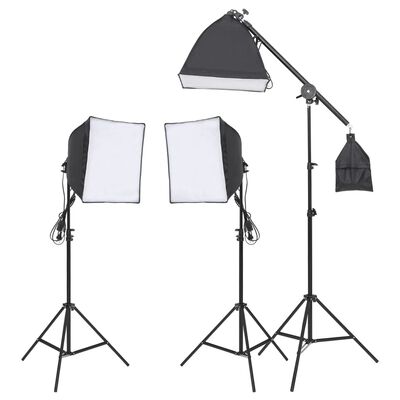 vidaXL fotostudijas komplekts – gaismas, fons, reflektors