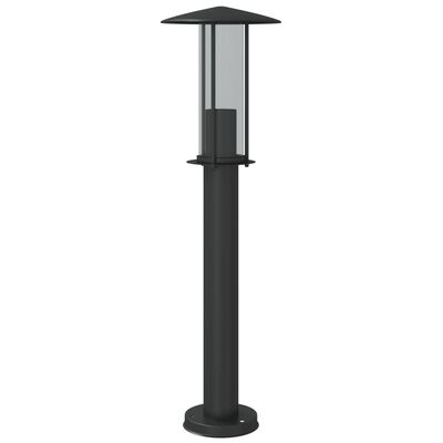 vidaXL āra zemes lampa, melnas, 60 cm, nerūsējošs tērauds