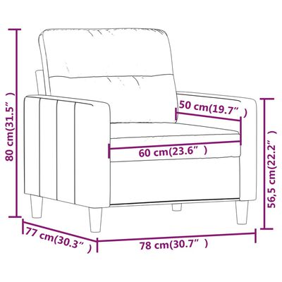 vidaXL atpūtas krēsls, tumši pelēks, 60 cm, audums