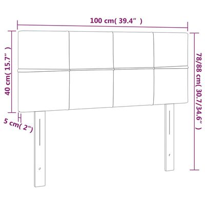 vidaXL gultas galvgalis ar LED, 100x5x78/88 cm, rozā samts