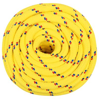 vidaXL laivu virve, dzeltena, 18 mm, 100 m, polipropilēns