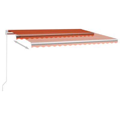 vidaXL izvelkama markīze ar LED, 400x350 cm, oranža un brūna